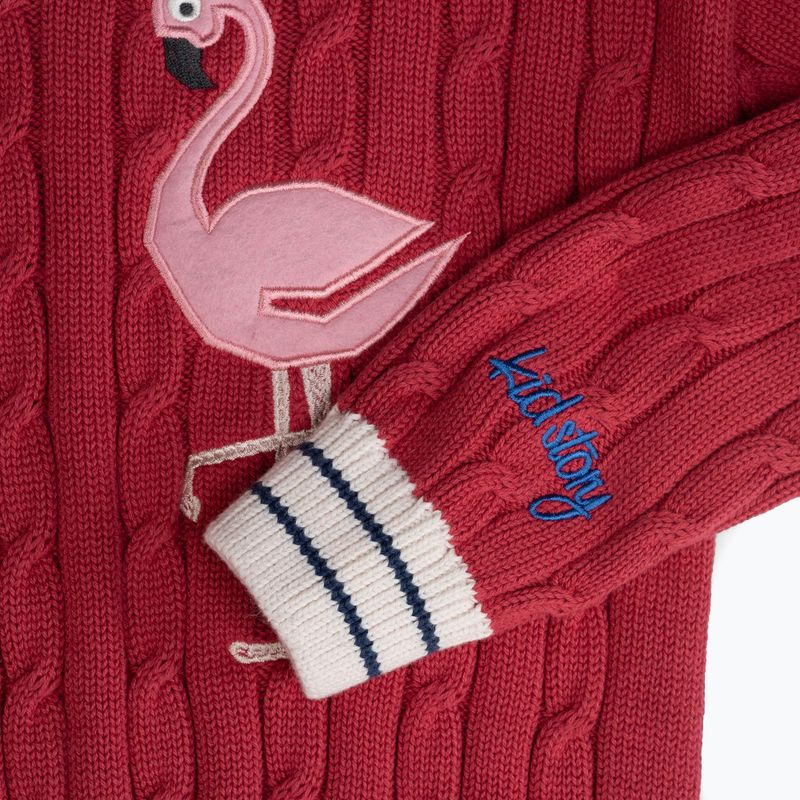 Детски пуловер KID STORY Organic cotton red flamingo 4