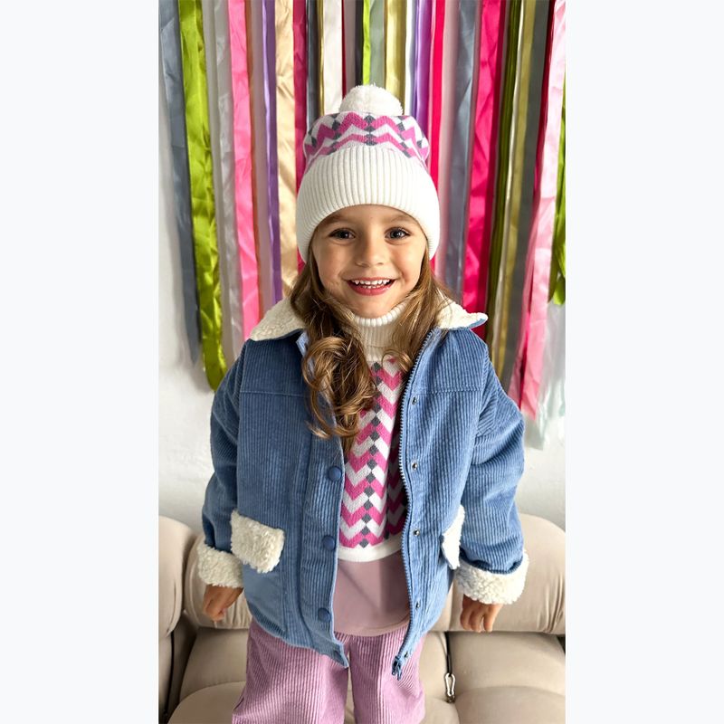 Детска зимна шапка KID STORY Merino lilac 4
