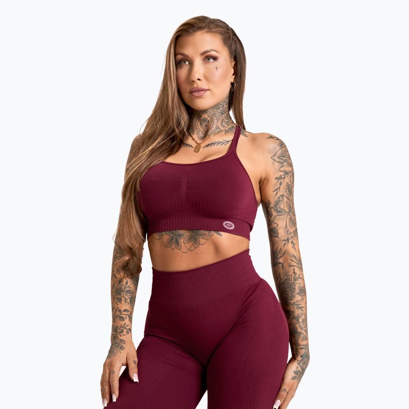 Сутиен за тренировка Gym Glamour Push Up 2.0 merlot