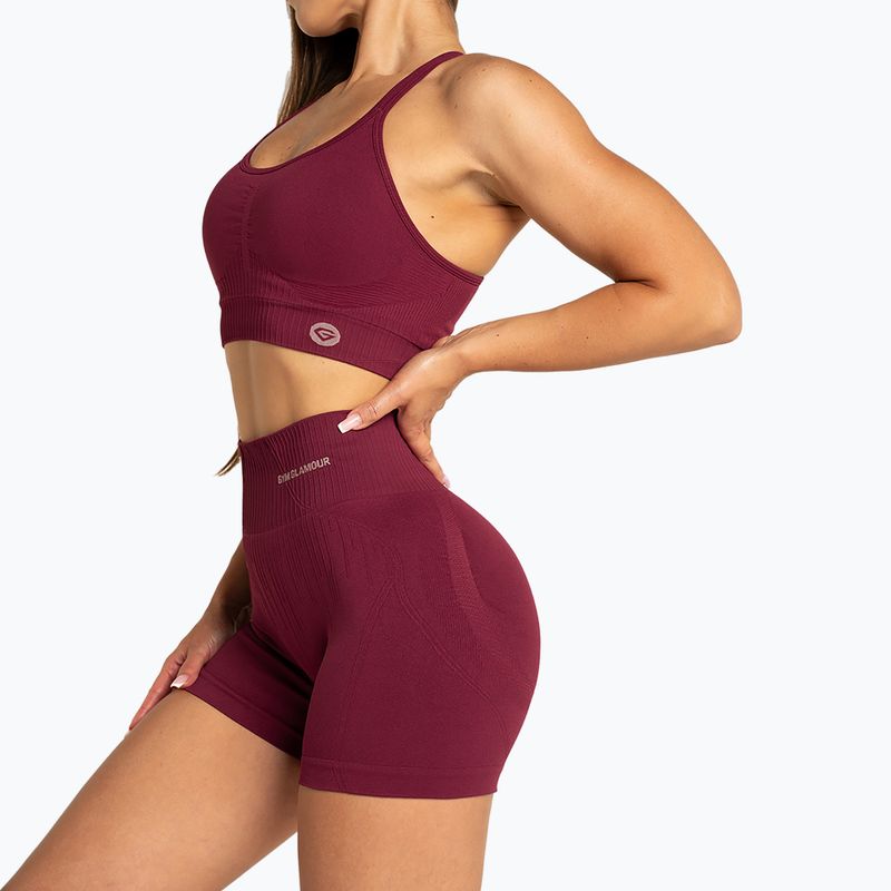 Дамски шорти за тренировка Gym Glamour Push Up 2.0 merlot 2