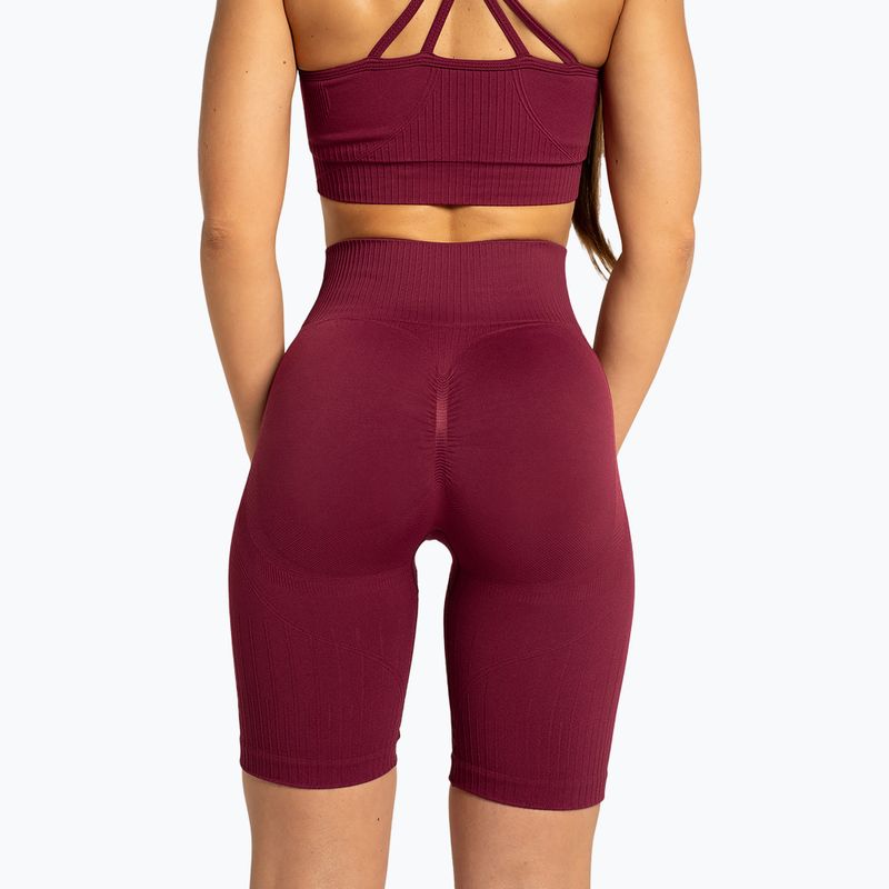 Дамски шорти тип клин за тренировка Gym Glamour Push Up 2.0 merlot 2