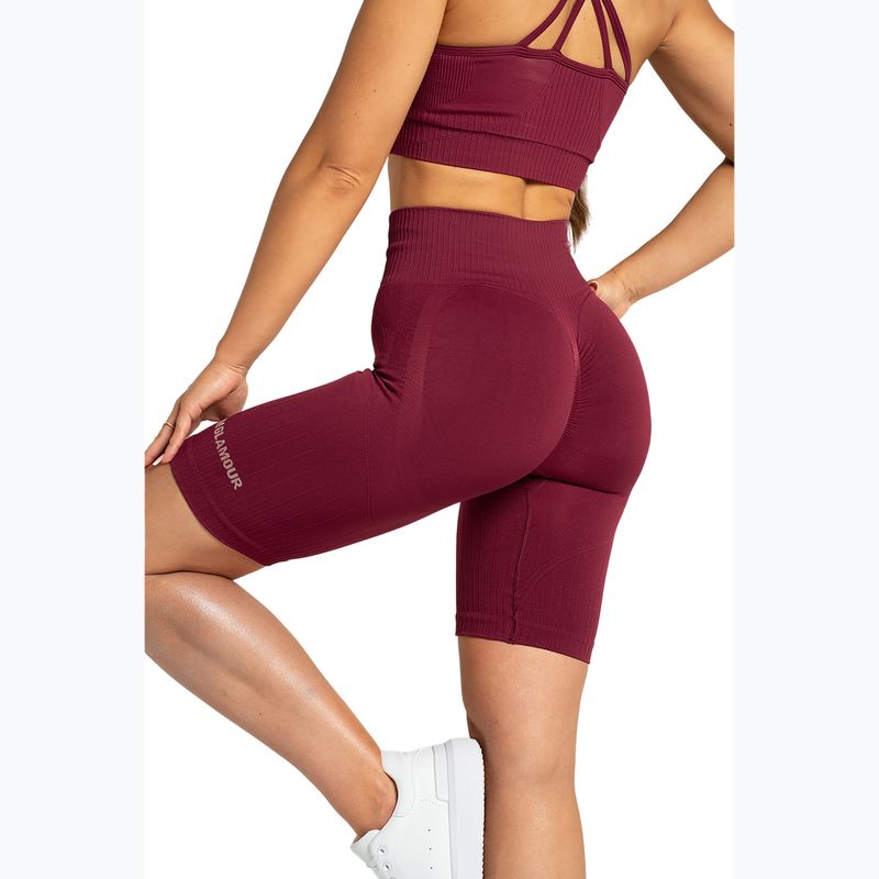 Дамски шорти тип клин за тренировка Gym Glamour Push Up 2.0 merlot 6