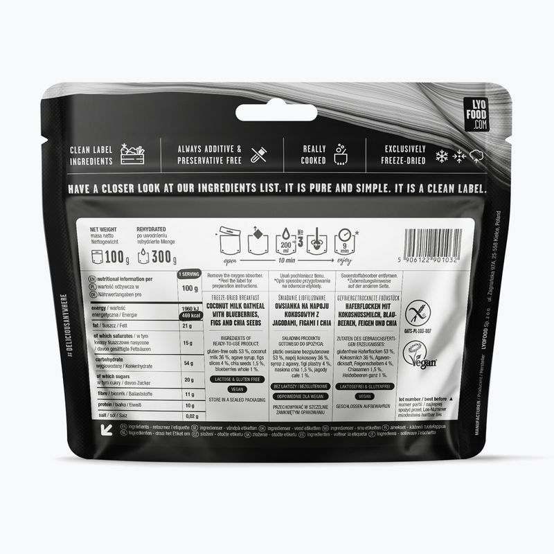 Лиофилизирана храна LYOFOOD Овесени ядки със смокини и боровинки 300 g 2