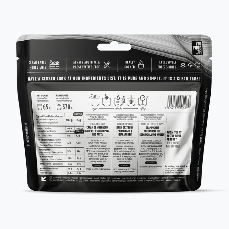Лиофилизирана храна LYOFOOD Кремообразна супа с гъби 370 g 2