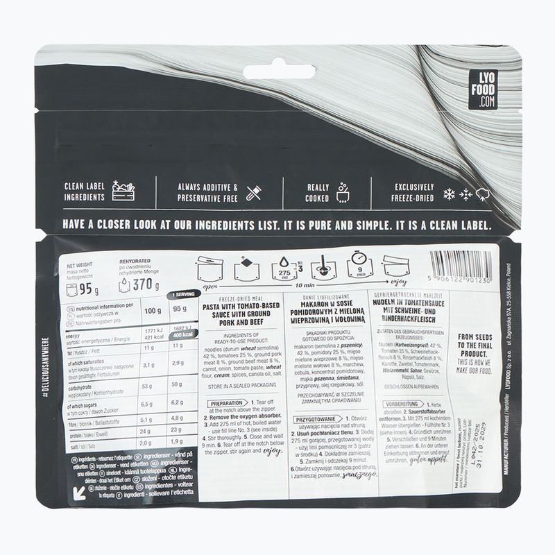 Лиофилизирана храна LYOFOOD Penne à la bolognese 370 g 2