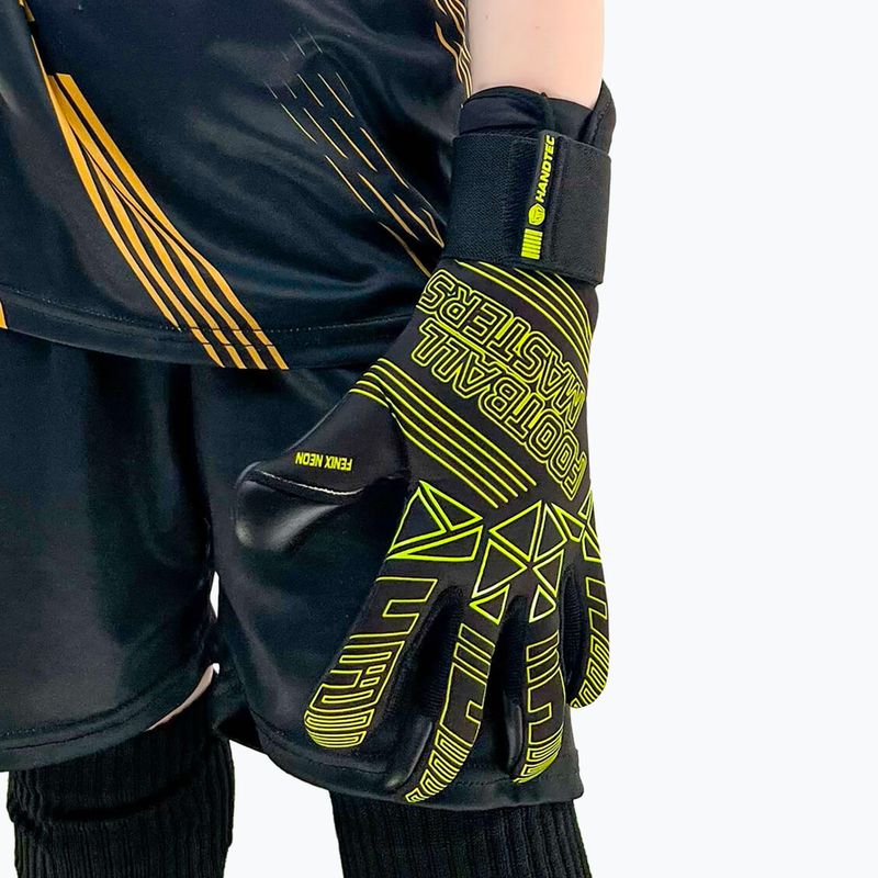 Детски вратарски ръкавици Football Masters Fenix green fluo 4