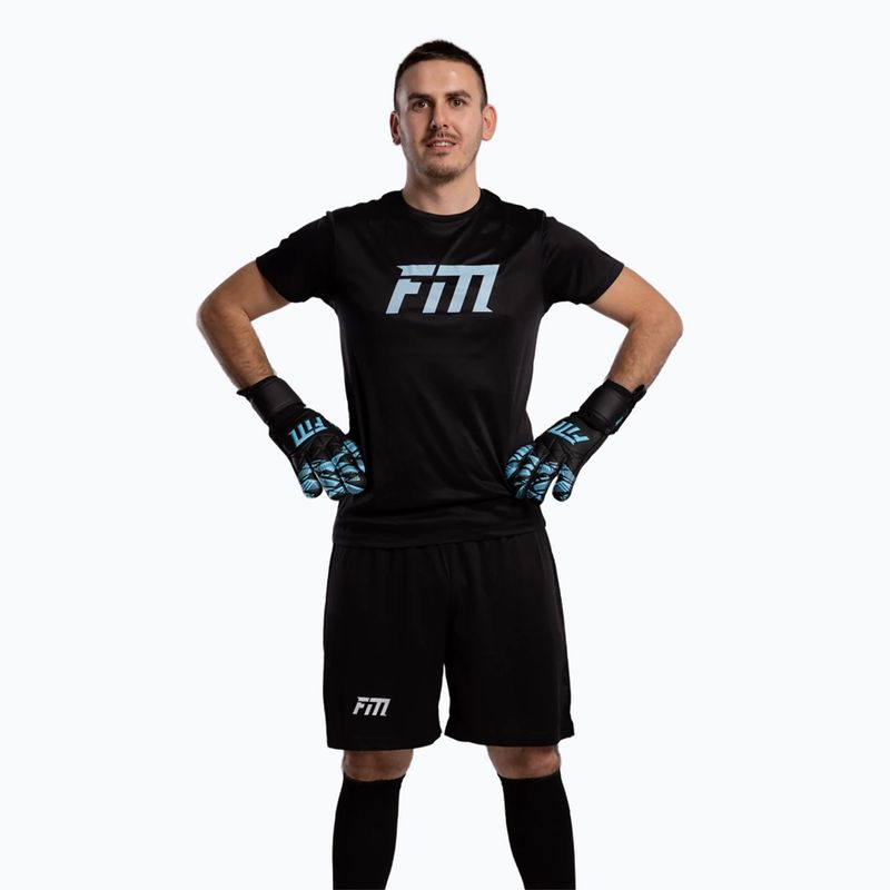 Вратарски ръкавици Football Masters Invictus X Training черно/синьо 3