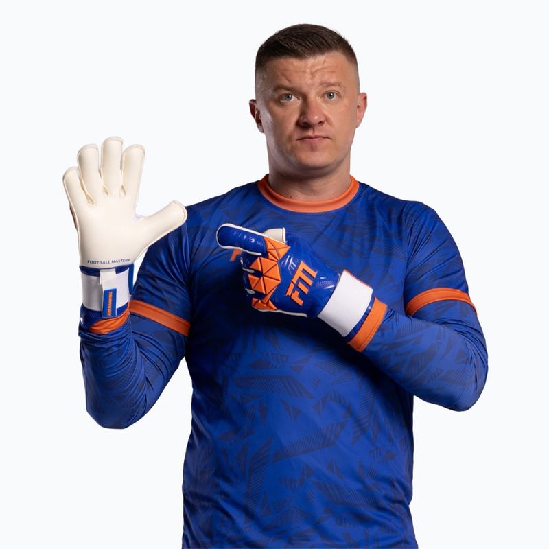 Вратарски ръкавици Football Masters Invictus X PRO blue/orange 3