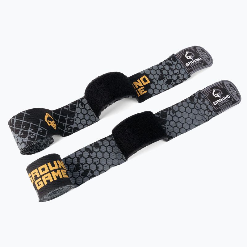 Ground Game 'Cage Gold' сиви боксови превръзки HANDWRCGOLD 3