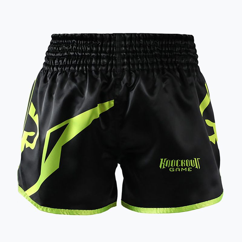 Мъжки шорти за тренировка Ground Game Muay Thai Neon black/green neon 2