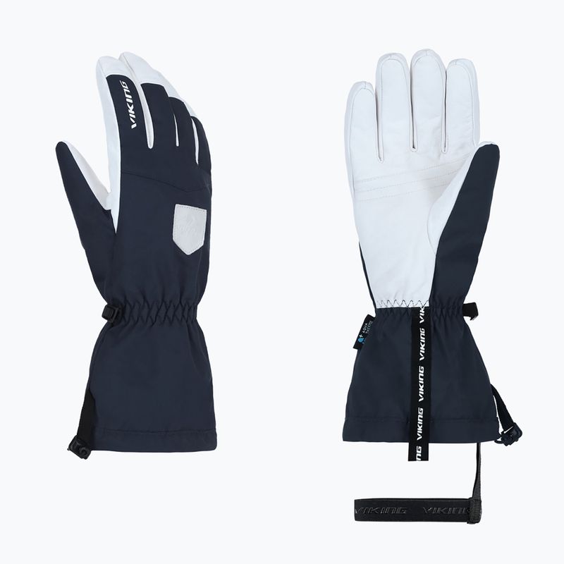 Мъжки скиорски ръкавици Viking Sven Ski navy/white leather 7