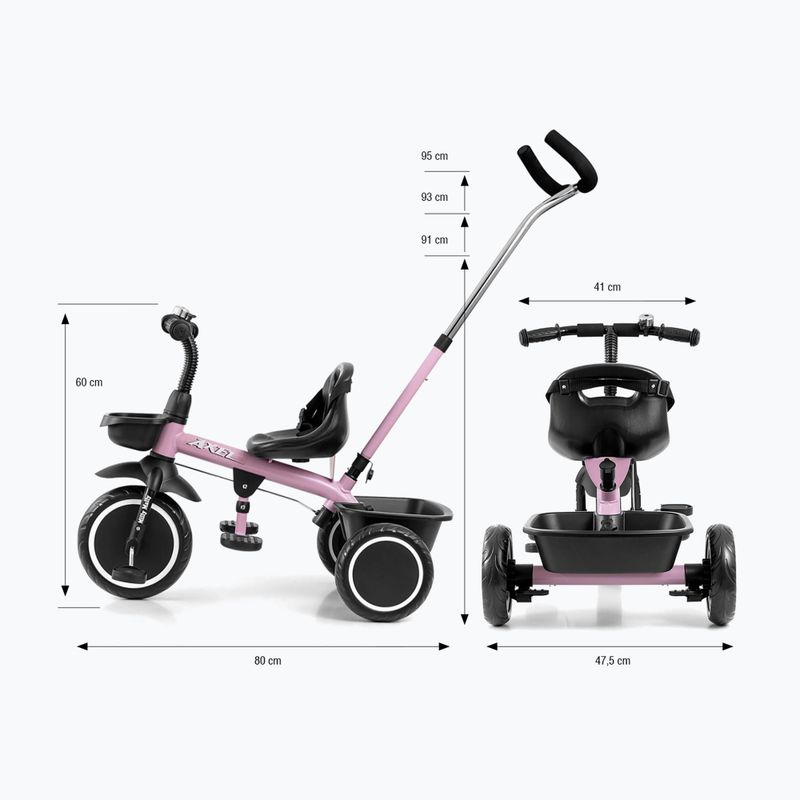 Триколесен велосипед без педали Milly Mally Axel pink 11