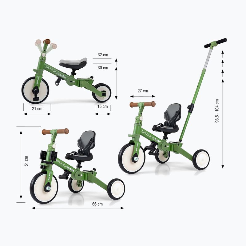 Велосипед без педали Milly Mally 5w1 Optimus Max green 2