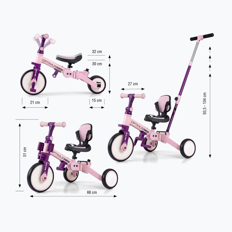 Велосипед без педали Milly Mally 5w1 Optimus Max pink 2