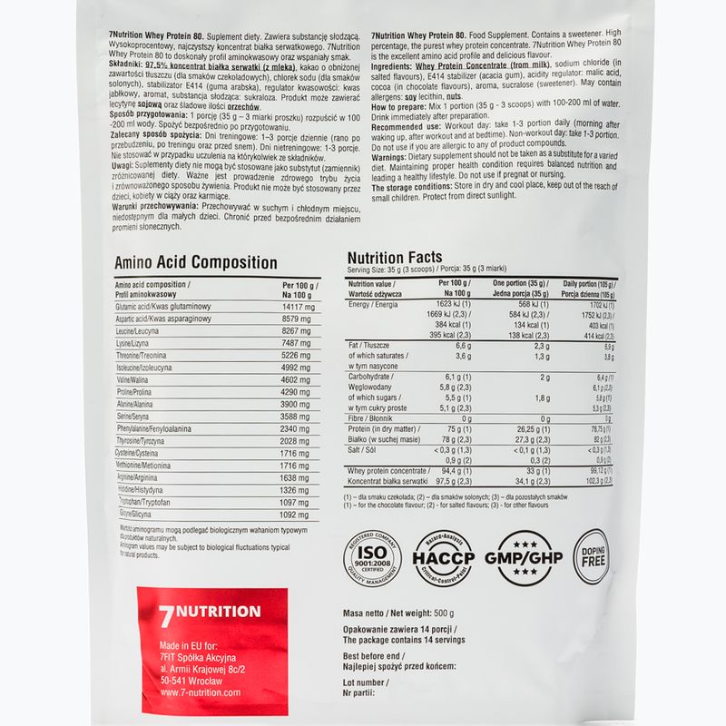 Суроватъчен протеин 7Nutrition Protein 80 500g за употреба 7Nu000260 2