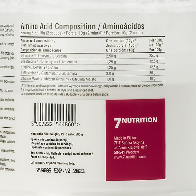 BCAA Master 7Nutrition aminokwasy 500g cola-limonka 7Nu000333-cola 3