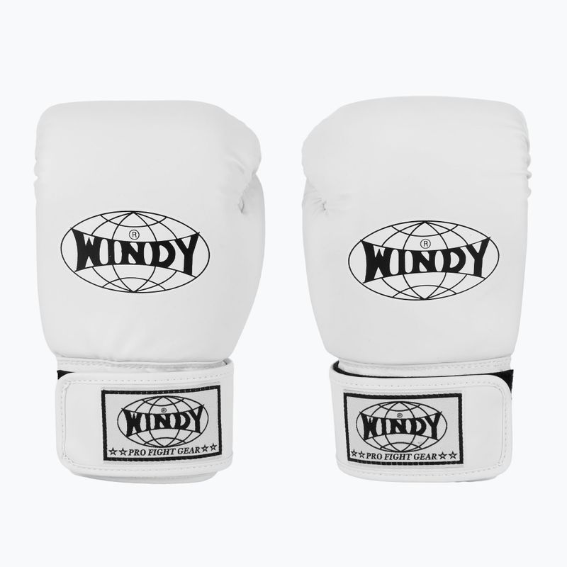 WINDY Classic Синтетична кожа бели боксови ръкавици 2