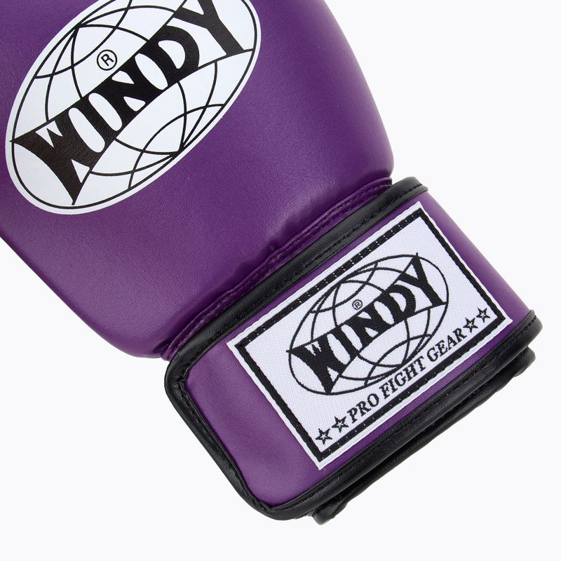 WINDY Classic Синтетична кожа лилави боксови ръкавици 6