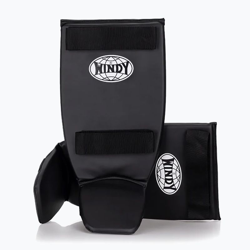WINDY Classic Двойна каишка за протектори за пищяли и стъпала черна 10