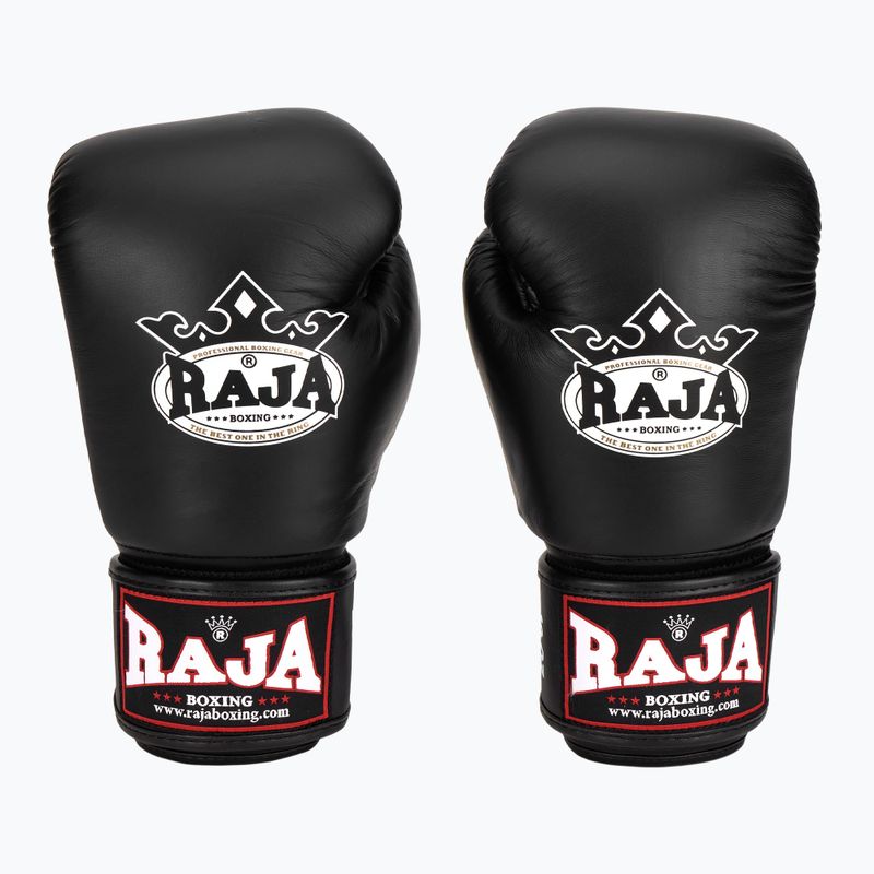 RAJA BOXING Единични стандартни боксови ръкавици от естествена кожа черни 2