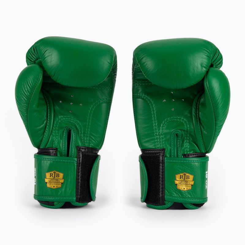 RAJA BOXING Единична стандартна естествена кожа зелени боксови ръкавици 3
