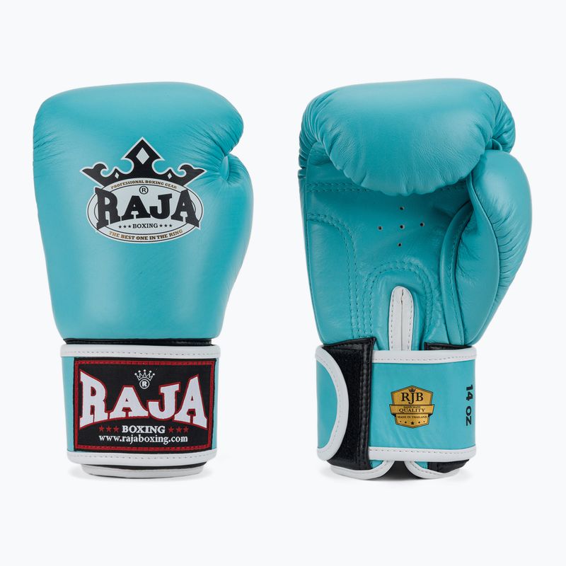 RAJA BOXING Единична стандартна естествена кожа светлосини боксови ръкавици