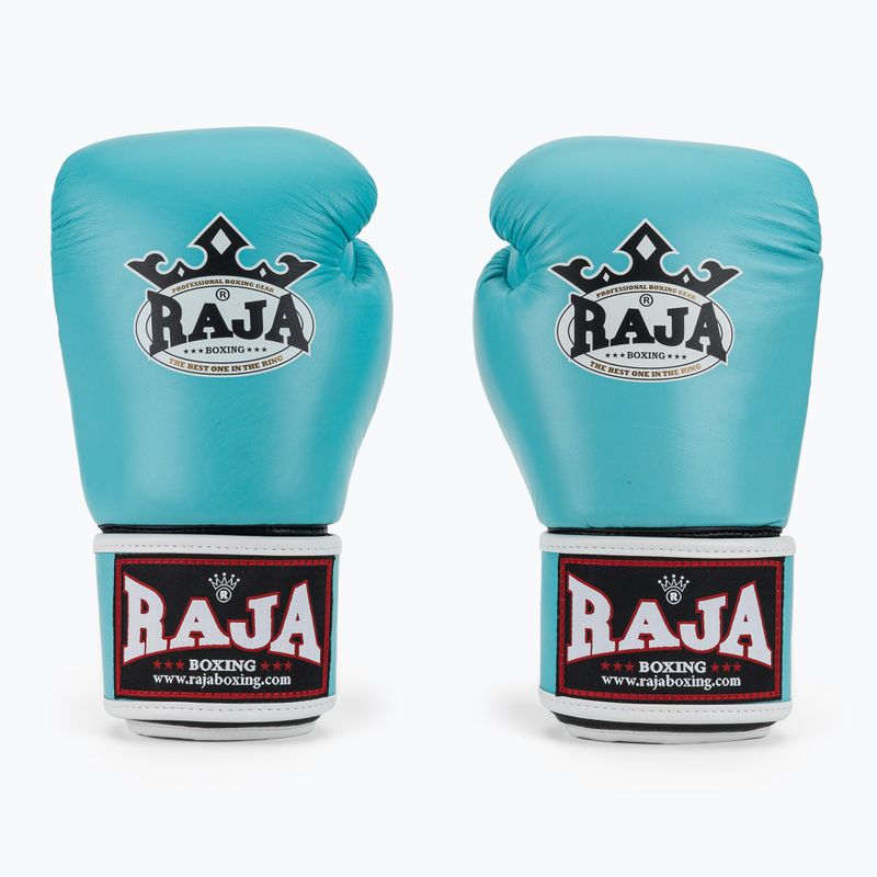 RAJA BOXING Единична стандартна естествена кожа светлосини боксови ръкавици 2
