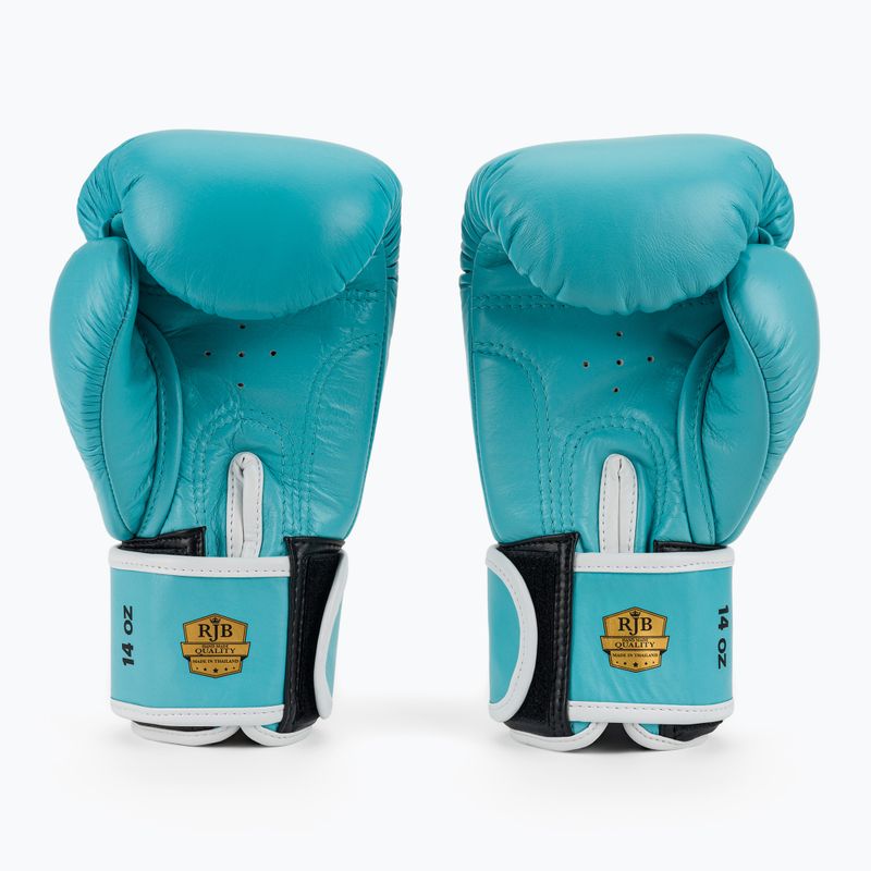 RAJA BOXING Единична стандартна естествена кожа светлосини боксови ръкавици 3
