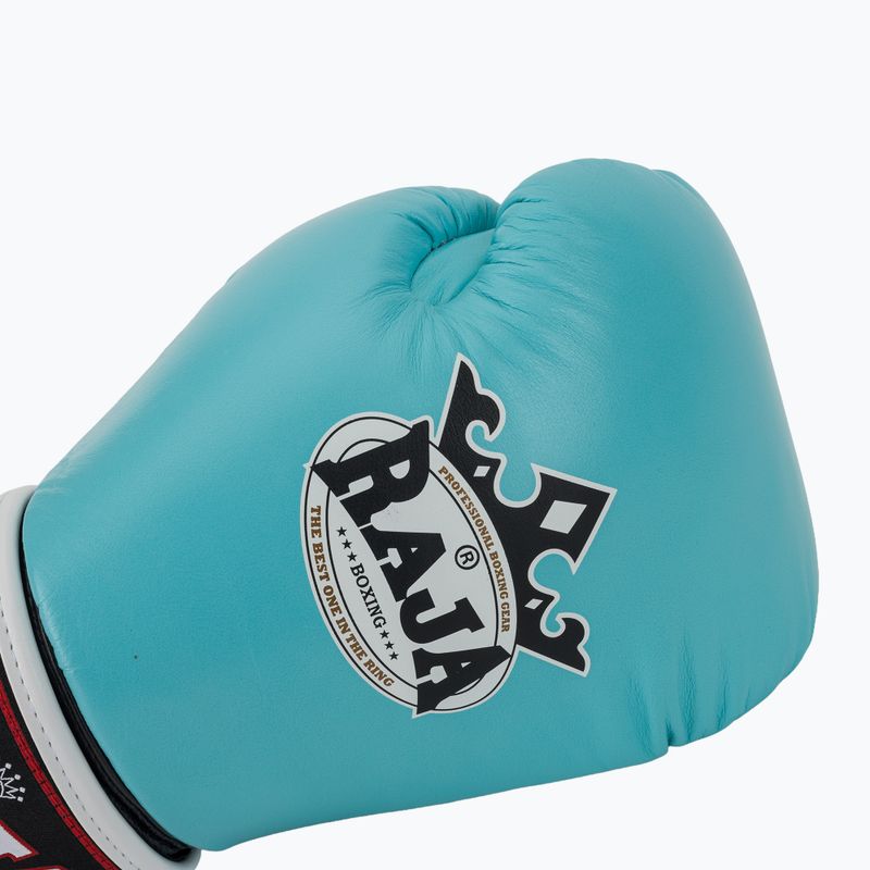 RAJA BOXING Единична стандартна естествена кожа светлосини боксови ръкавици 5