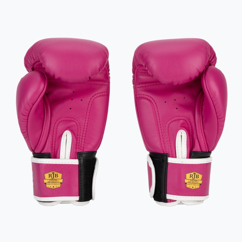 RAJA BOXING Единична стандартна естествена кожа розови боксови ръкавици 3