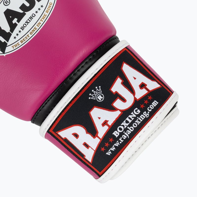 RAJA BOXING Единична стандартна естествена кожа розови боксови ръкавици 6