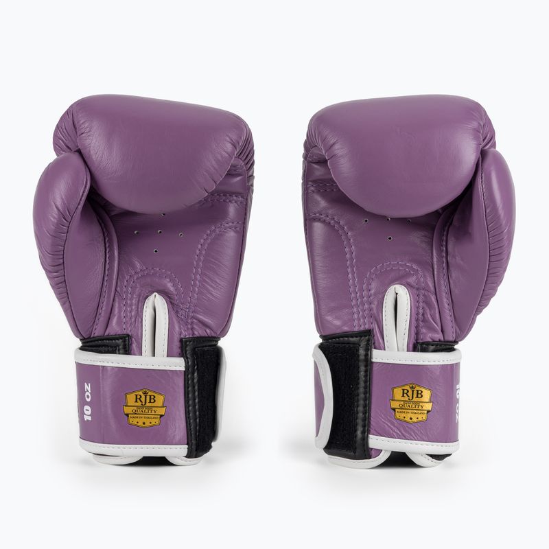 RAJA BOXING Единична стандартна естествена кожа лилави боксови ръкавици 3