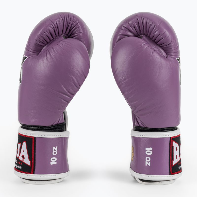 RAJA BOXING Единична стандартна естествена кожа лилави боксови ръкавици 4