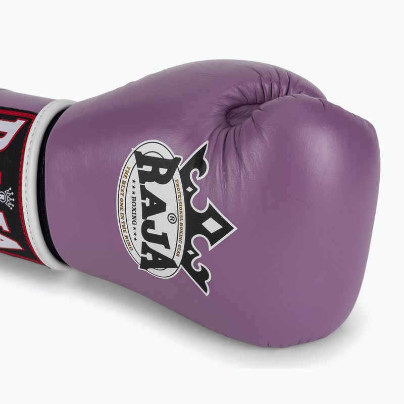 RAJA BOXING Единична стандартна естествена кожа лилави боксови ръкавици 5