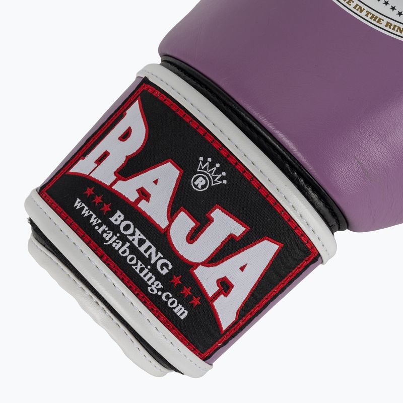 RAJA BOXING Единична стандартна естествена кожа лилави боксови ръкавици 6