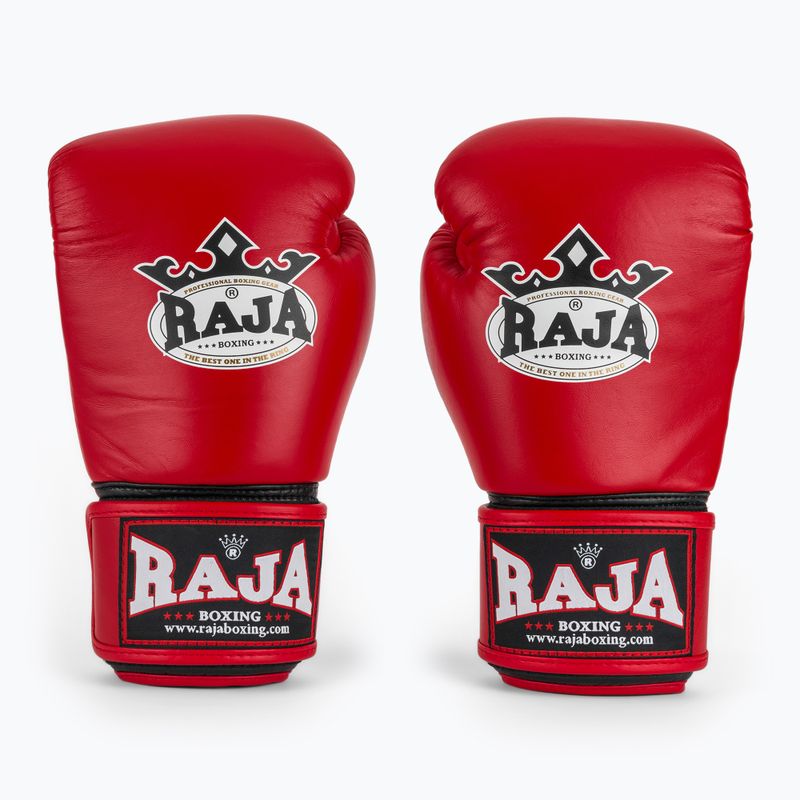 RAJA BOXING Единични стандартни боксови ръкавици от естествена кожа червени 2