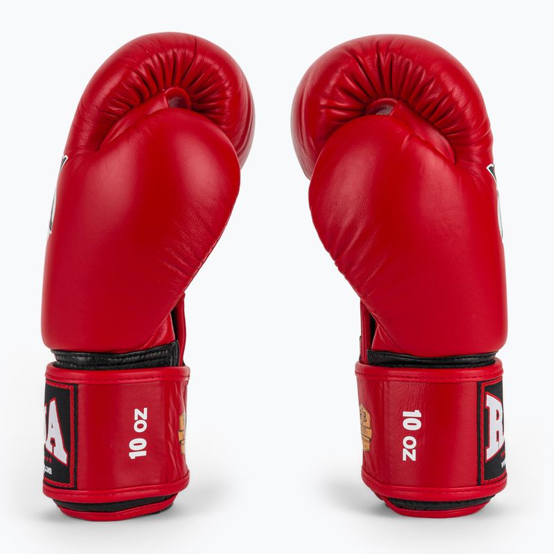 RAJA BOXING Единични стандартни боксови ръкавици от естествена кожа червени 4