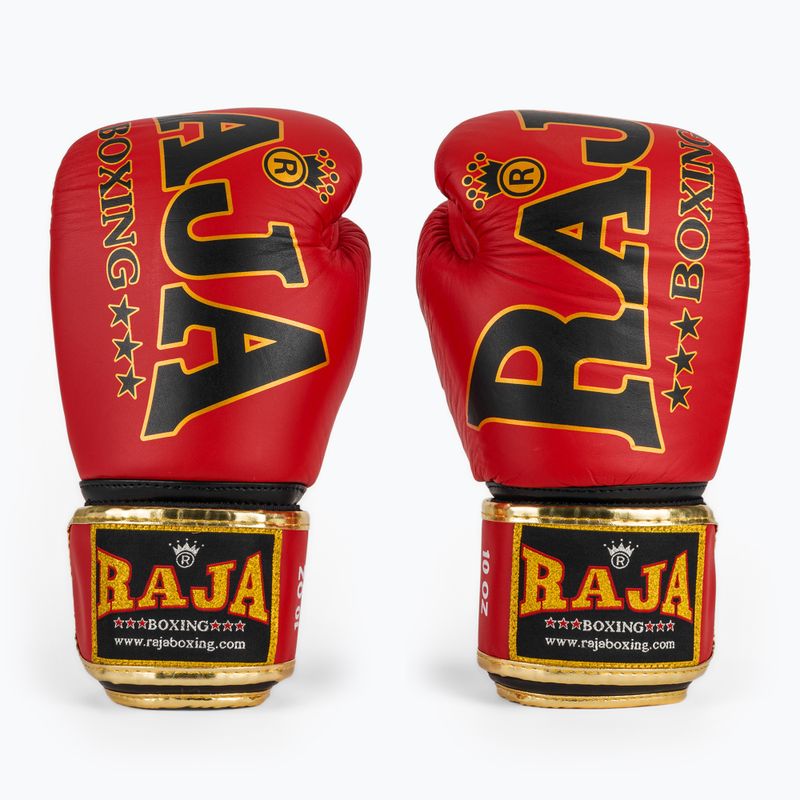 RAJA BOXING Произход Стандартна естествена кожа червени боксови ръкавици 2