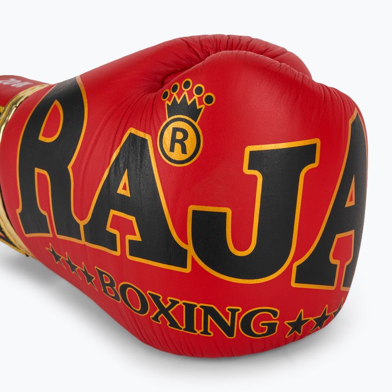 RAJA BOXING Произход Стандартна естествена кожа червени боксови ръкавици 5
