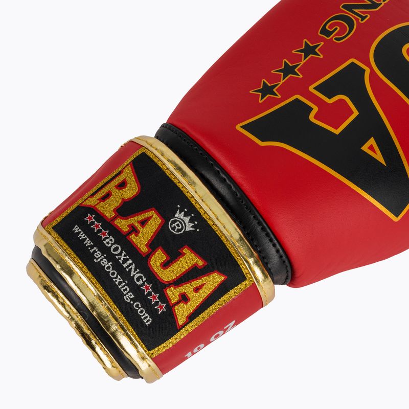 RAJA BOXING Произход Стандартна естествена кожа червени боксови ръкавици 6