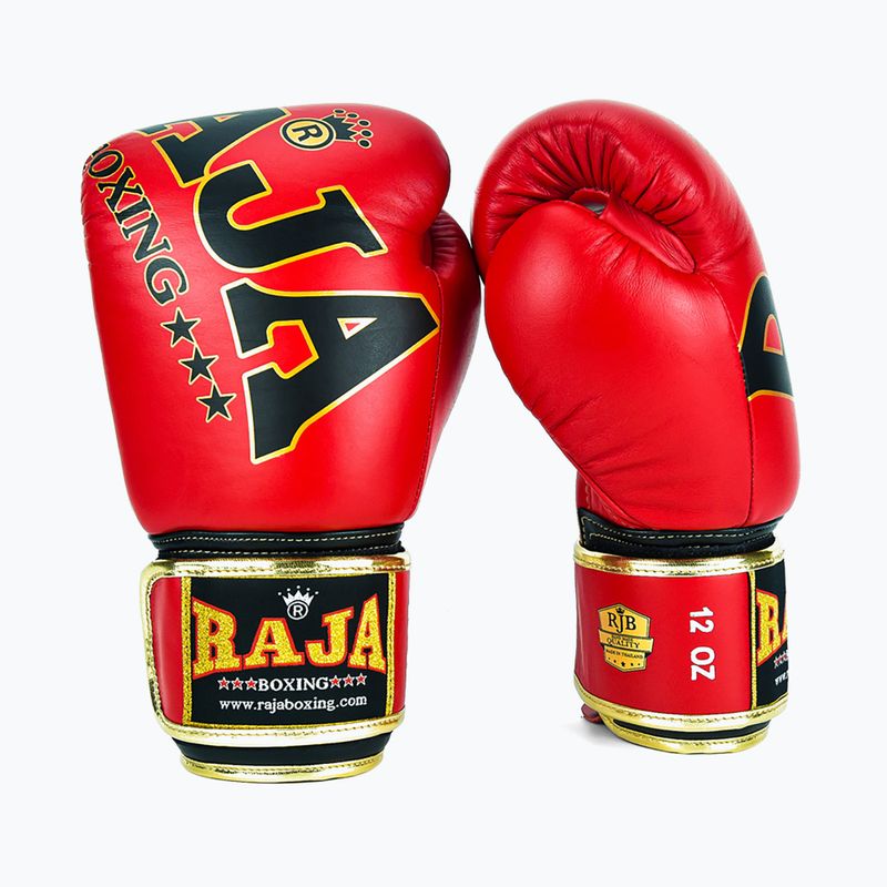 RAJA BOXING Произход Стандартна естествена кожа червени боксови ръкавици 2