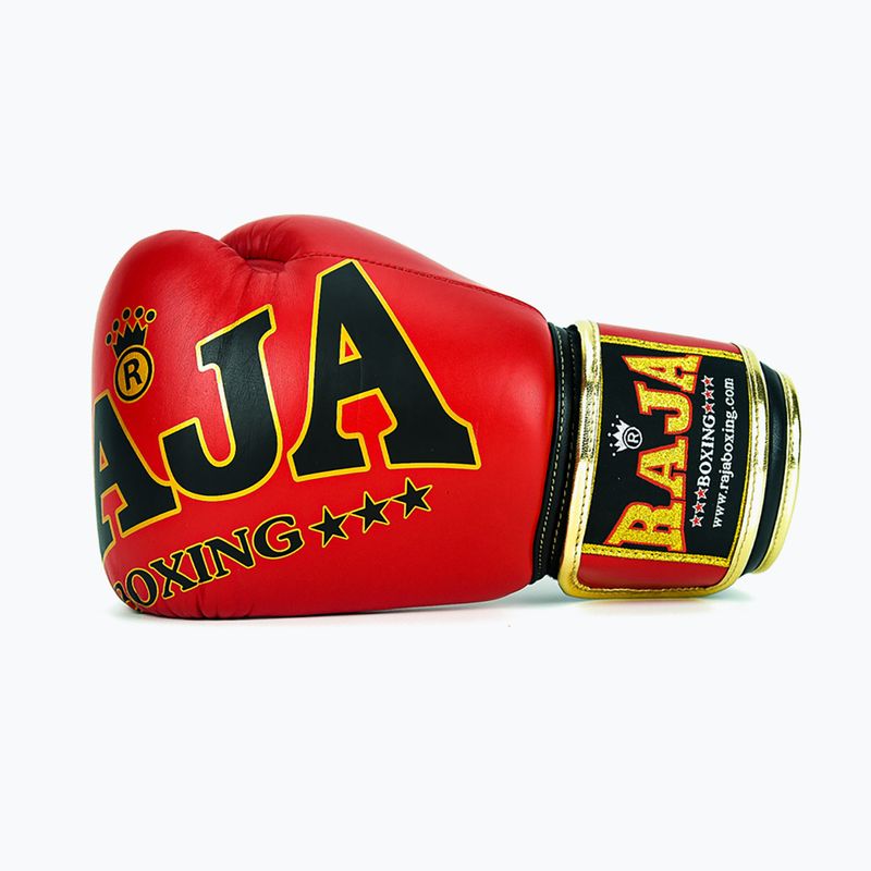 RAJA BOXING Произход Стандартна естествена кожа червени боксови ръкавици 4