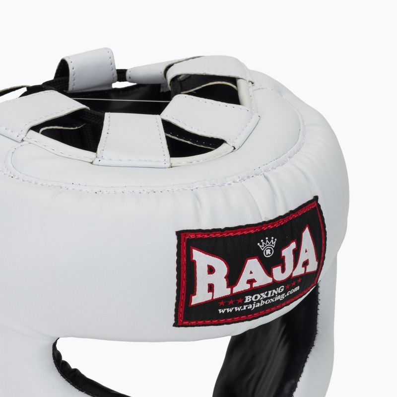 RAJA BOXING Полукожена бяла боксова каска 4