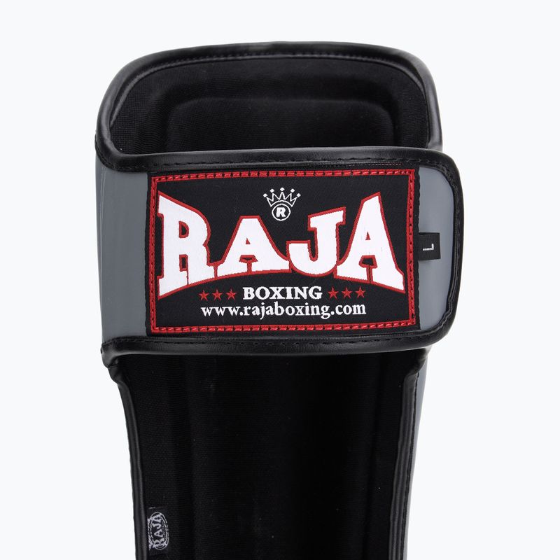 RAJA BOXING Олекотени предпазители за пищяли от естествена кожа сиви протектори за пищяли и стъпала 6