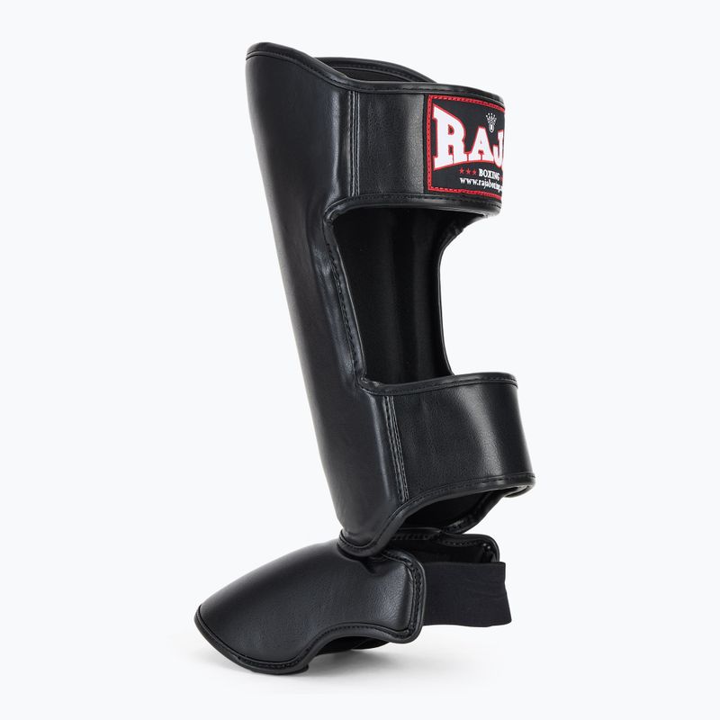 RAJA BOXING Олекотени предпазители за подбедрици от полукожа черни 3