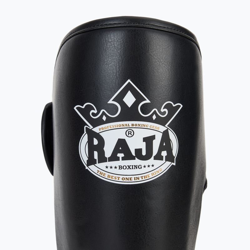 RAJA BOXING Олекотени предпазители за подбедрици от полукожа черни 6
