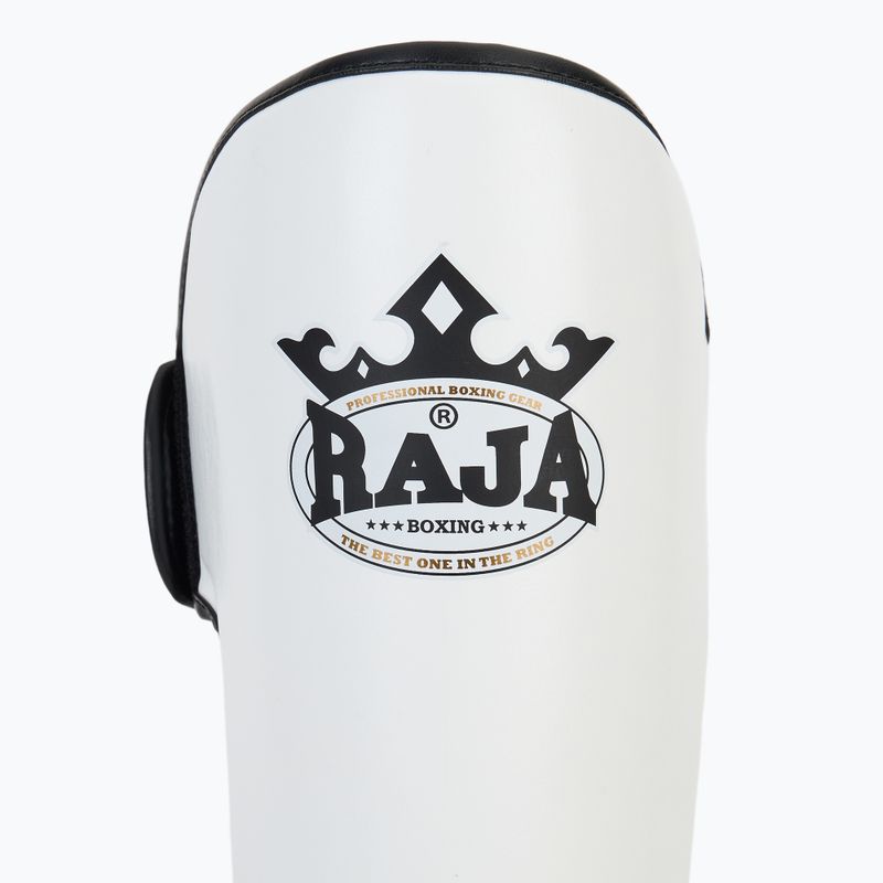 RAJA BOXING Олекотени предпазители за пищяли Полукожени бели протектори за пищяли и стъпала 6