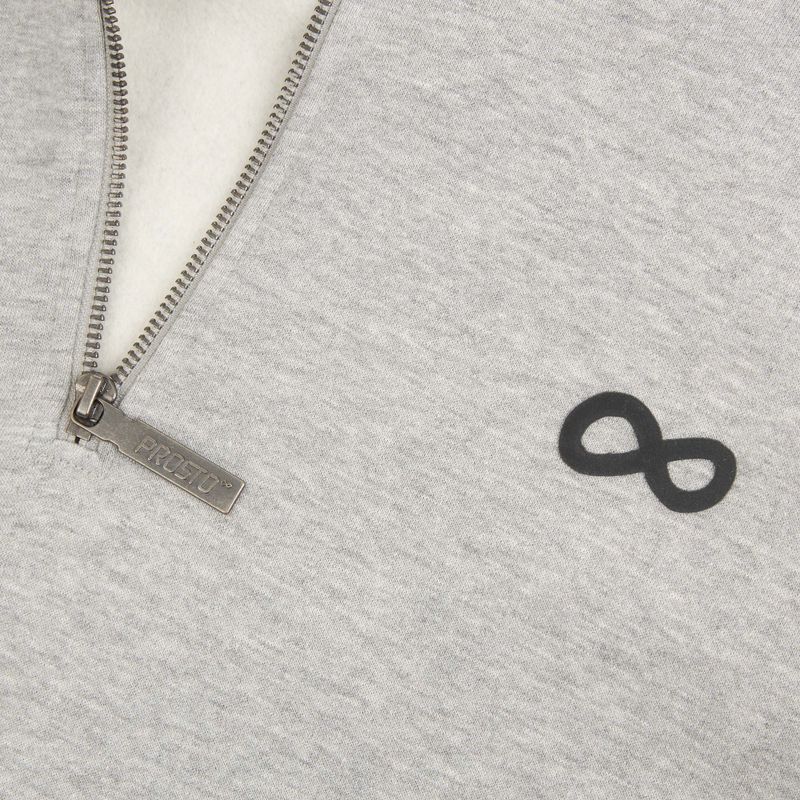 Мъжки суитшърт PROSTO Hoodie Half Zip Big Log Infinity grey/melange 3