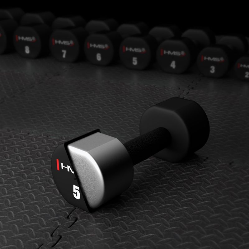 HMS HPT02 TPU дъмбели 2 бр. 5 кг черни 7