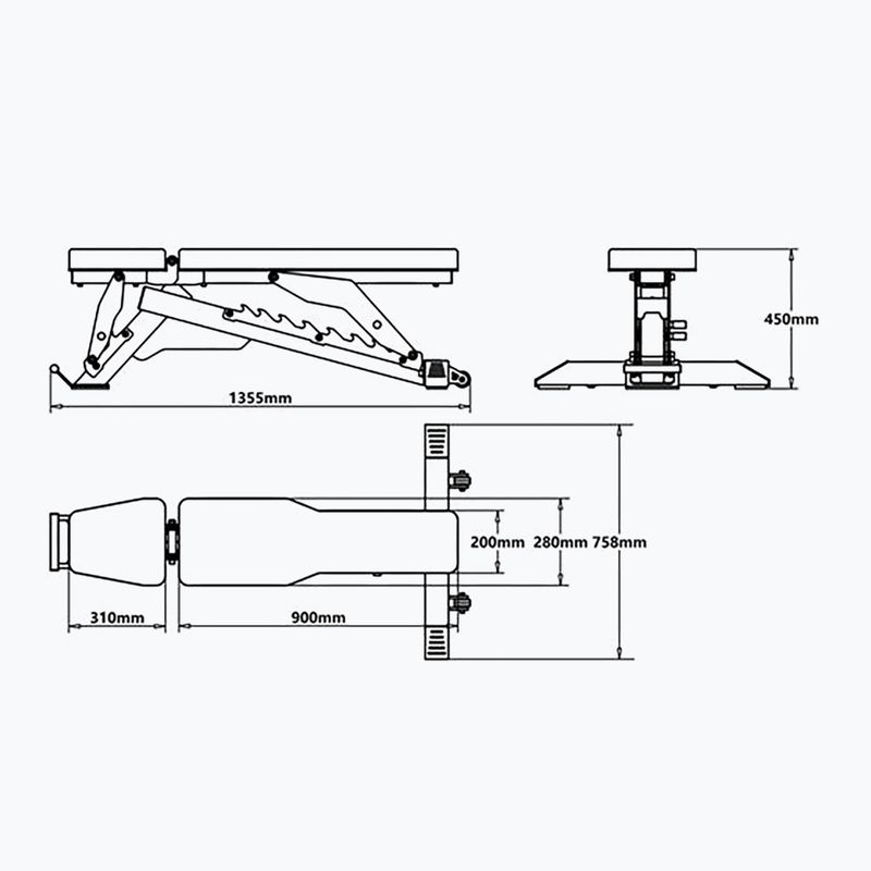 Регулируема тренировъчна пейка HMS L3150 черна 5